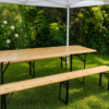 Location Table et bancs en bois 220x80